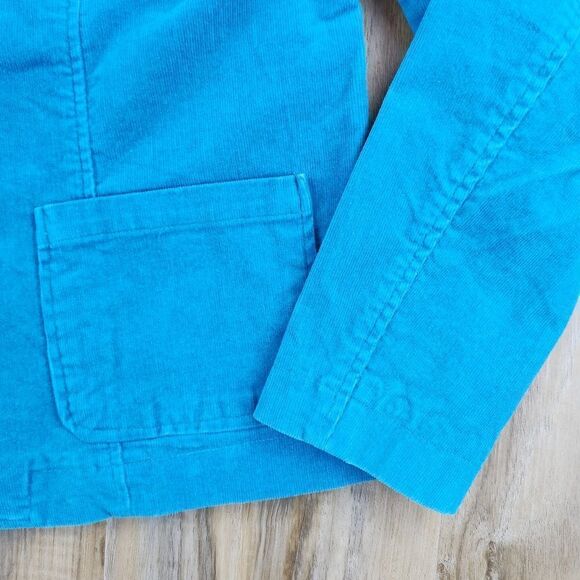 ☔️🔹️D.F.A. New York Turquoise Buttoned Corduroy Blazer Medium - Picture 8 of 10